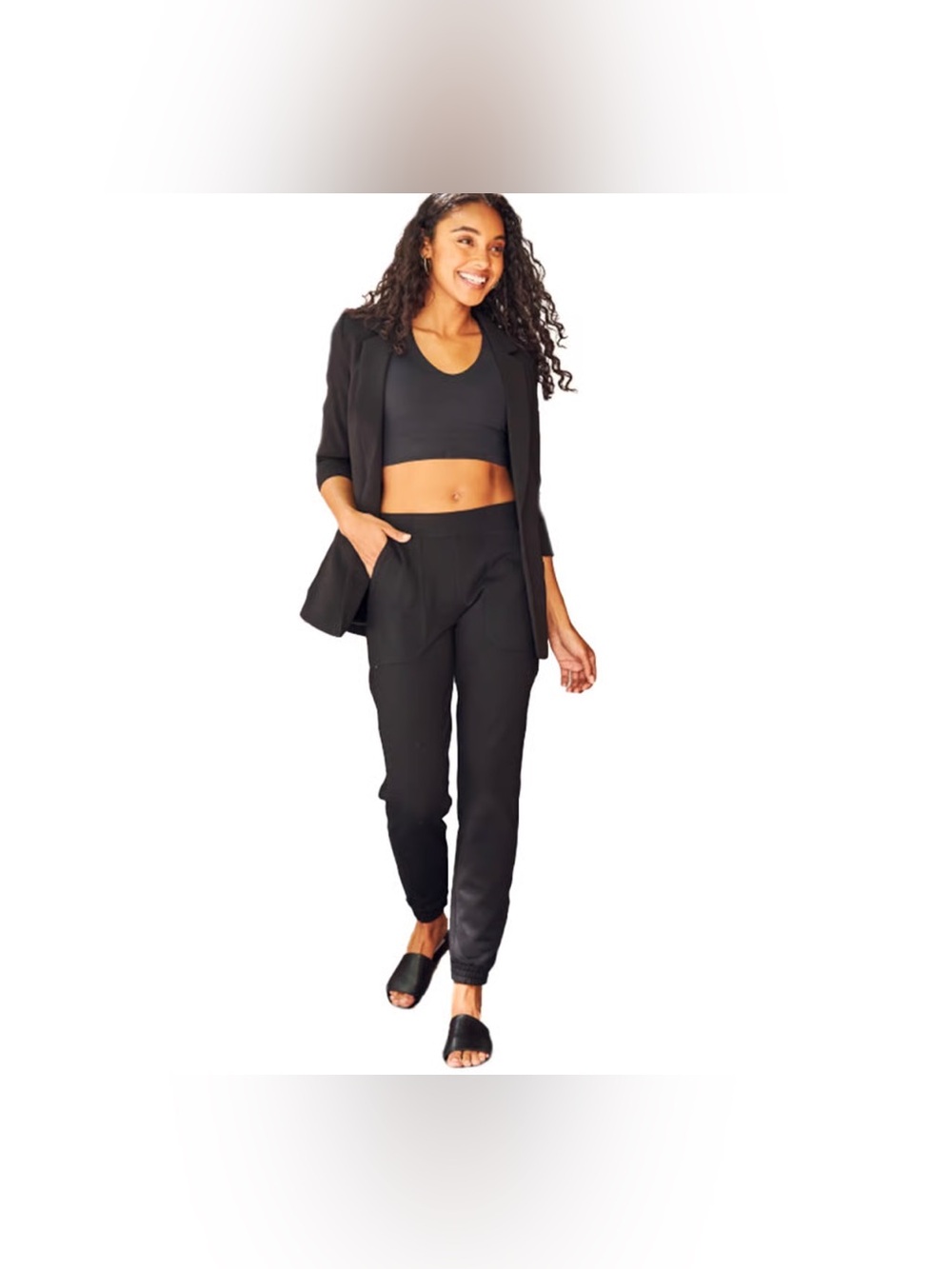 SPANX 20350R Black The Perfect Ankle Joggers Pants size large